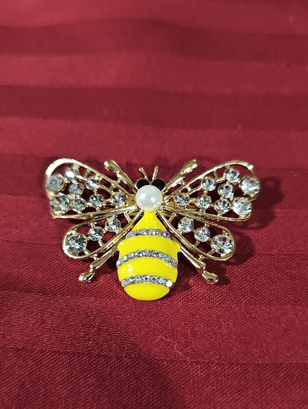 Crystal Wing Yellow Bee Brooch - Fashion Jewelry